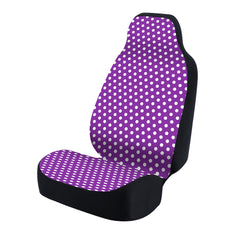 Universal Print Seat Cover (polka dots white and purple background)