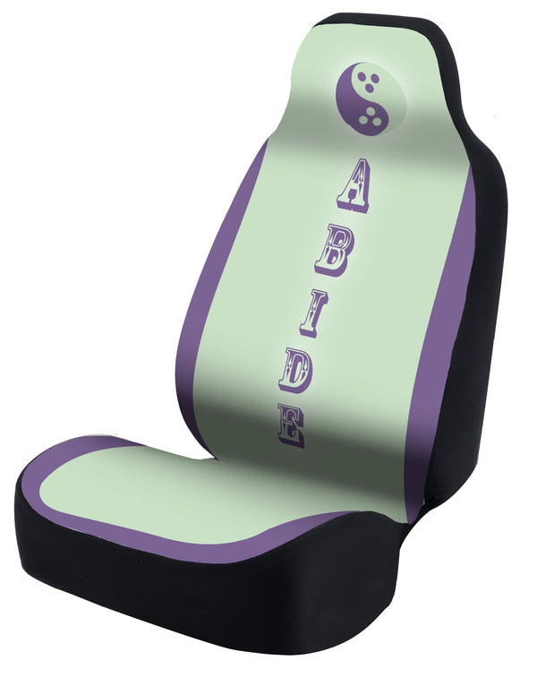 Universal Seat Cover Fashion Print 1pc - Neosupreme - The Big Lebowski - Abide w/ BlackInterlock Backing