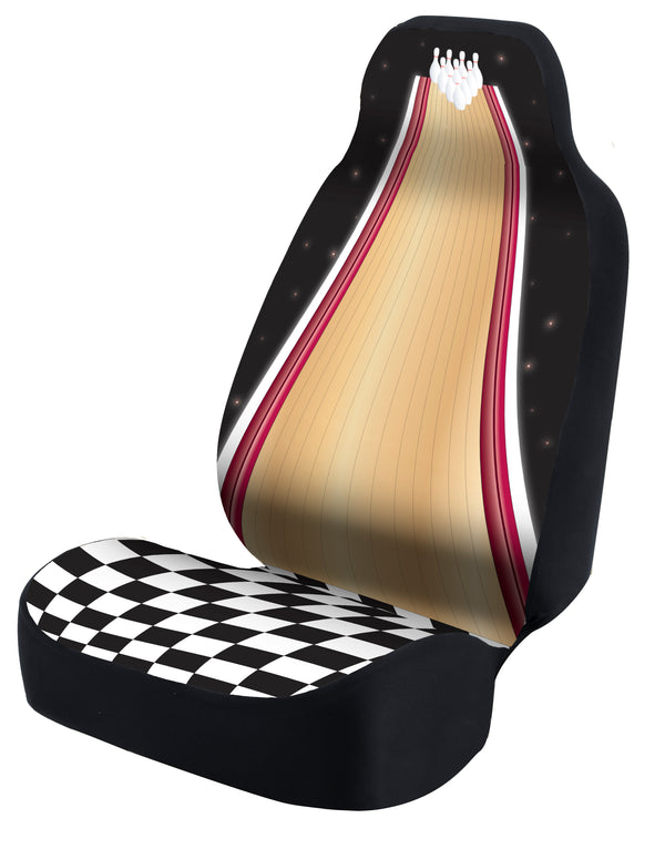 Universal Seat Cover Fashion Print 1pc - Neosupreme - The Big Lebowski - Gutterballs w/ BlackInterlock Backing