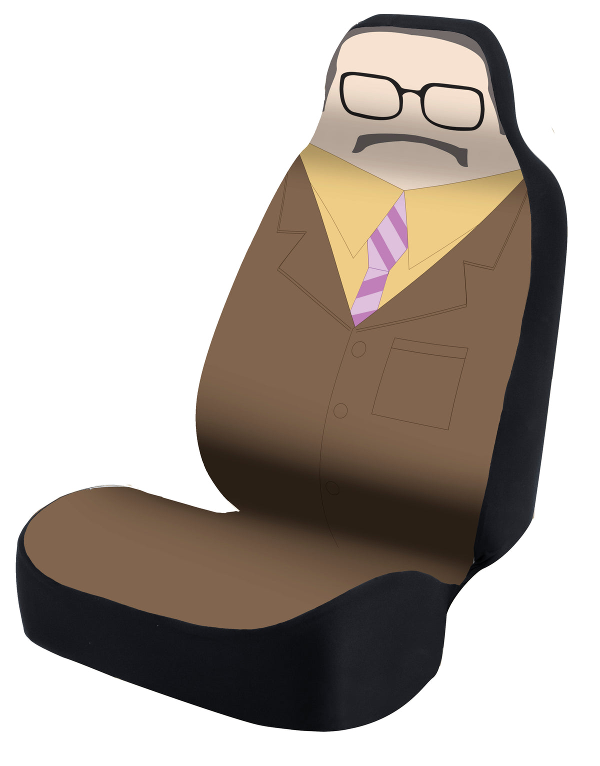 Universal Seat Cover Fashion Print 1pc - Neosupreme - Wes Anderson - Royal Tenenbaum w/ BlackInterlock Backing