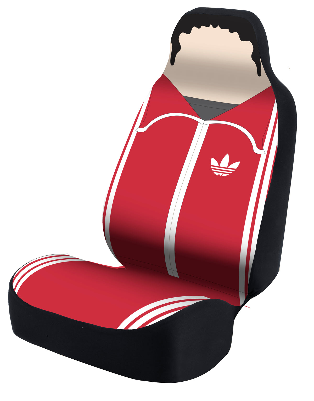 Universal Seat Cover Fashion Print 1pc - Neosupreme - Wes Anderson - Chas Tenenbaum w/ BlackInterlock Backing