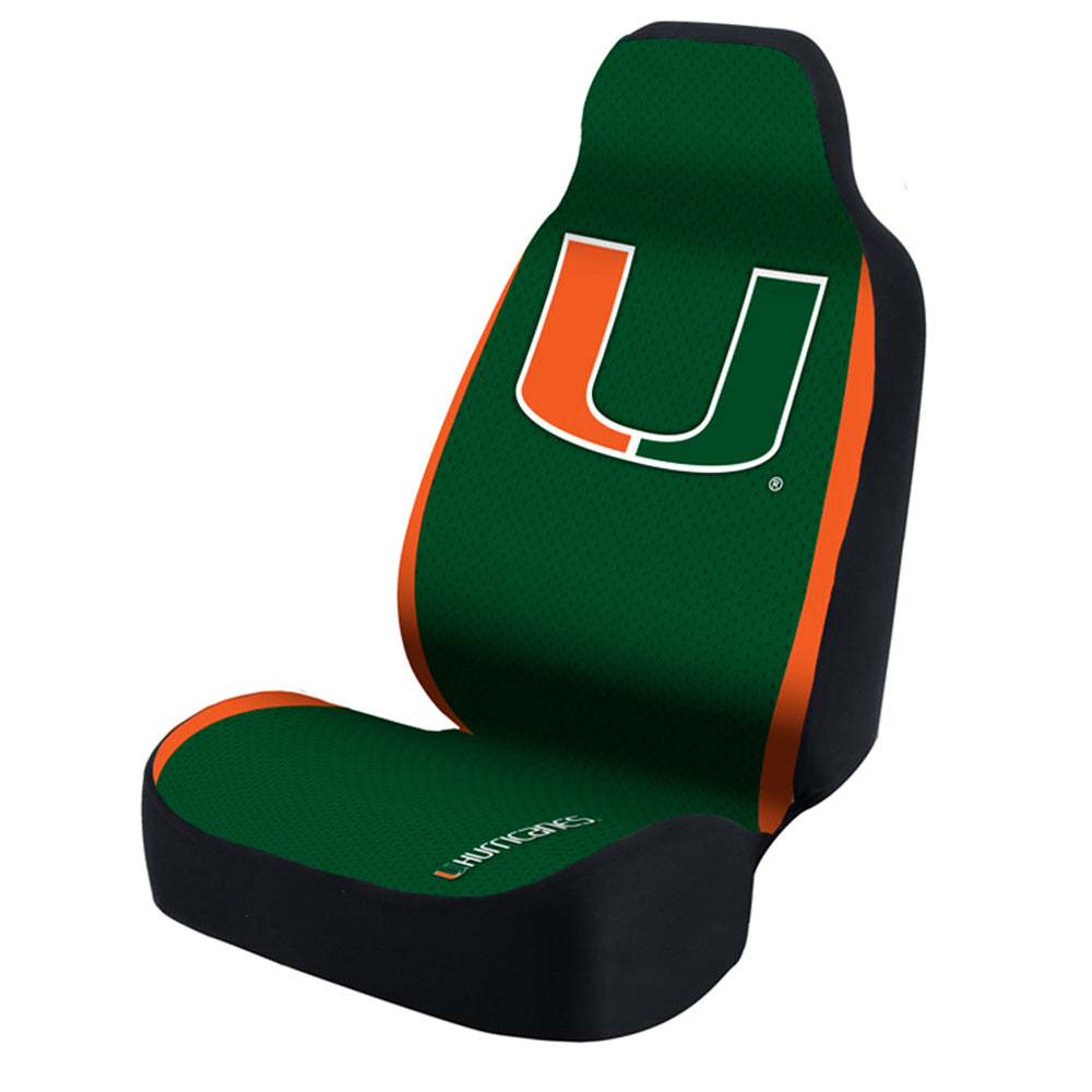 Universal Seat Cover Print 1pc - Ultimate Suede - University of Miami