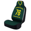 Universal Seat Cover Print 1pc - Ultimate Suede - University of Oregon - Green Jersey w/ Black Interlock Backing