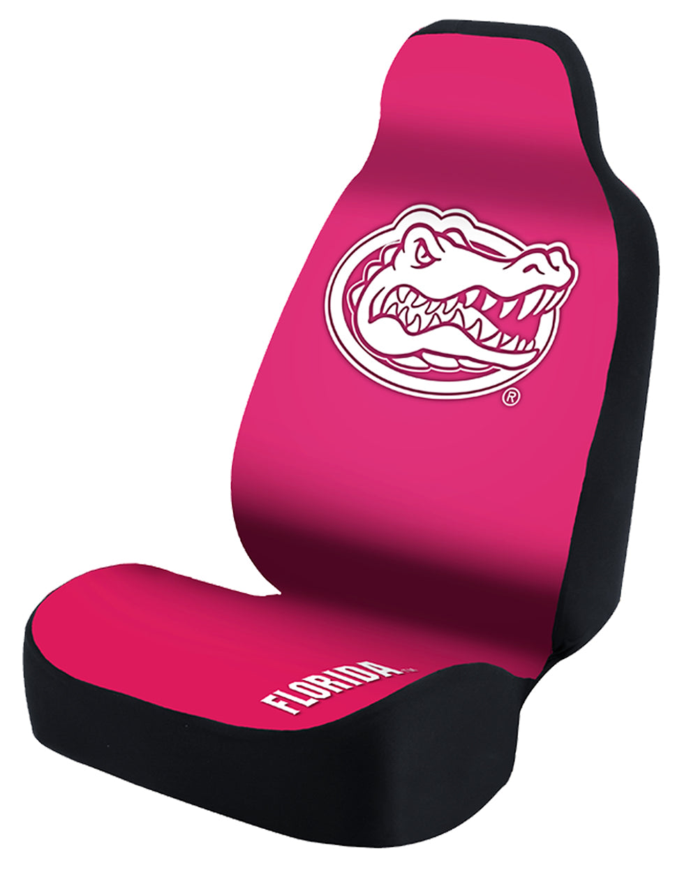 Universal Seat Cover Print 1pc - Ultimate Suede - University of Florida - Pink w/ Black Interlock Backing