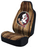 Universal Seat Cover Print 1pc - Ultimate Suede - University of Florida State - Distressed Wood w/ Black Interlock Backing