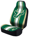 UNIVERSAL ULTISUEDE SEAT COVER DESIGNER 1PC - UNIVERSITY OF SOUTH FLORIDA - GREEN WITH TAN MIDDLE STRIPE & SIDE-Default