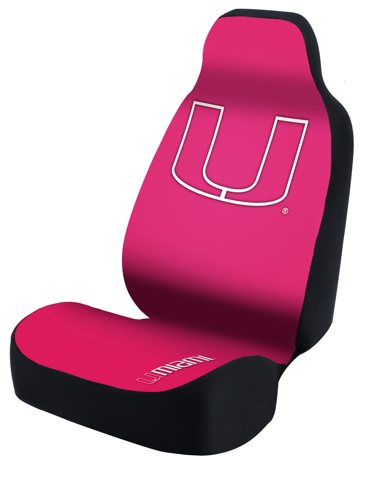 Universal Seat Cover Print 1pc - Ultimate Suede - University of Miami - Pink