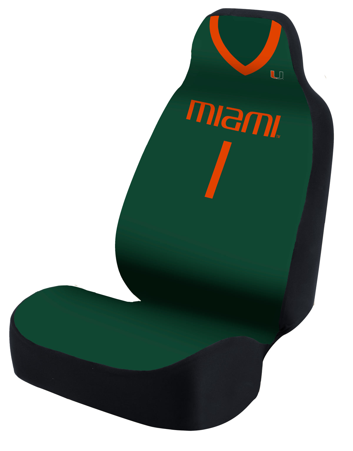 Universal Seat Cover Print 1pc - Ultimate Suede - University of Miami - Jersey