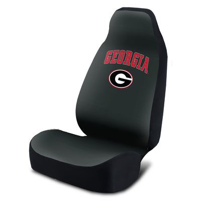 Universal Seat Cover - University of Georgia Charcoal Distressed G and Name
