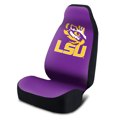 Universal Seat Cover - Louisiana State University Purple Tiger and Name