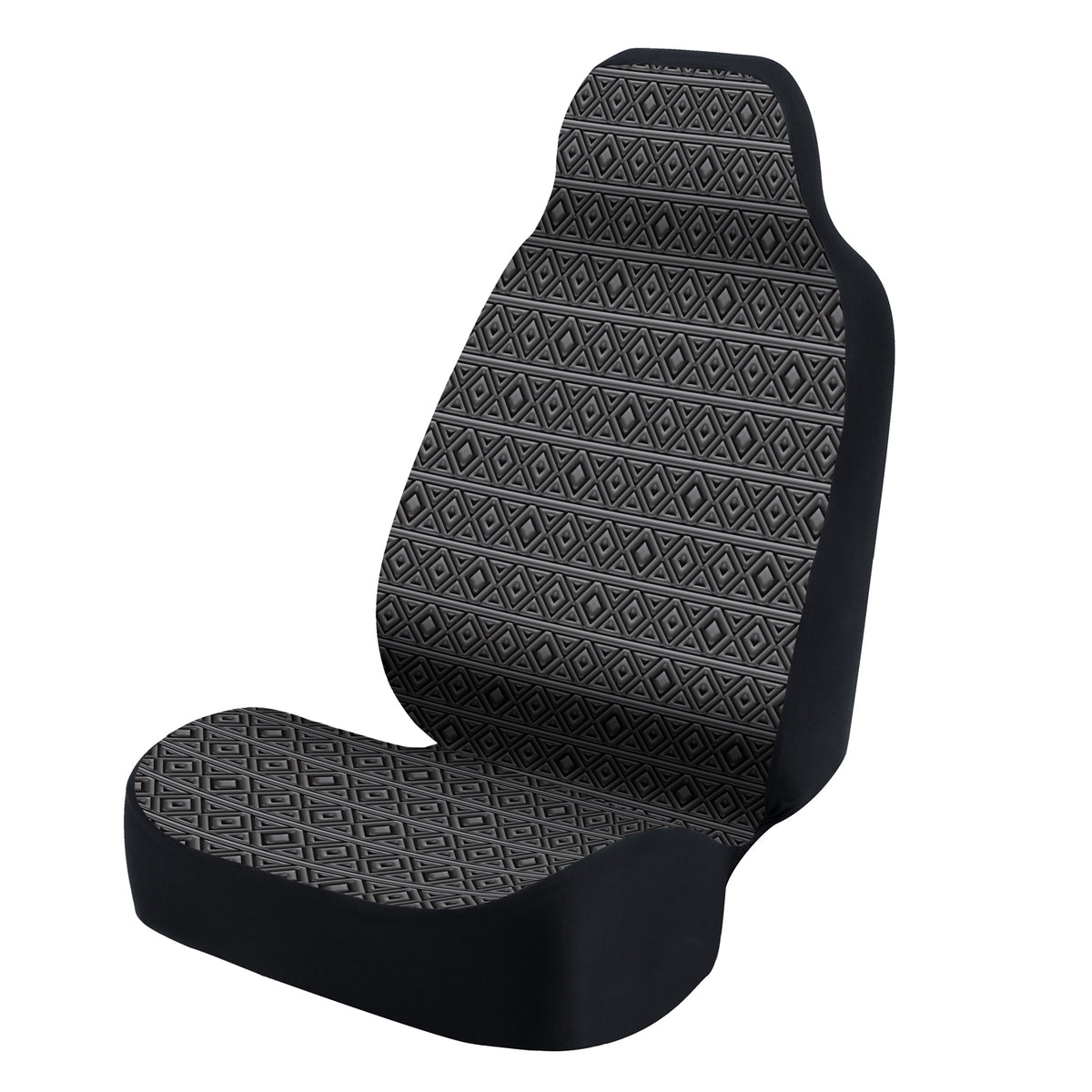 Universal Seat Cover Fashion Print 1pc - Ultimate Suede - Tapestry Diamonds Metal Dark