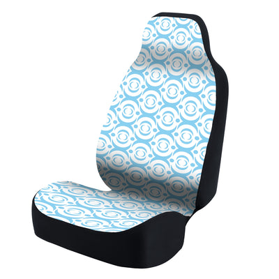 Universal Seat Cover Fashion Print 1pc - Ultimate Suede - Symmetry Flow Sky over White