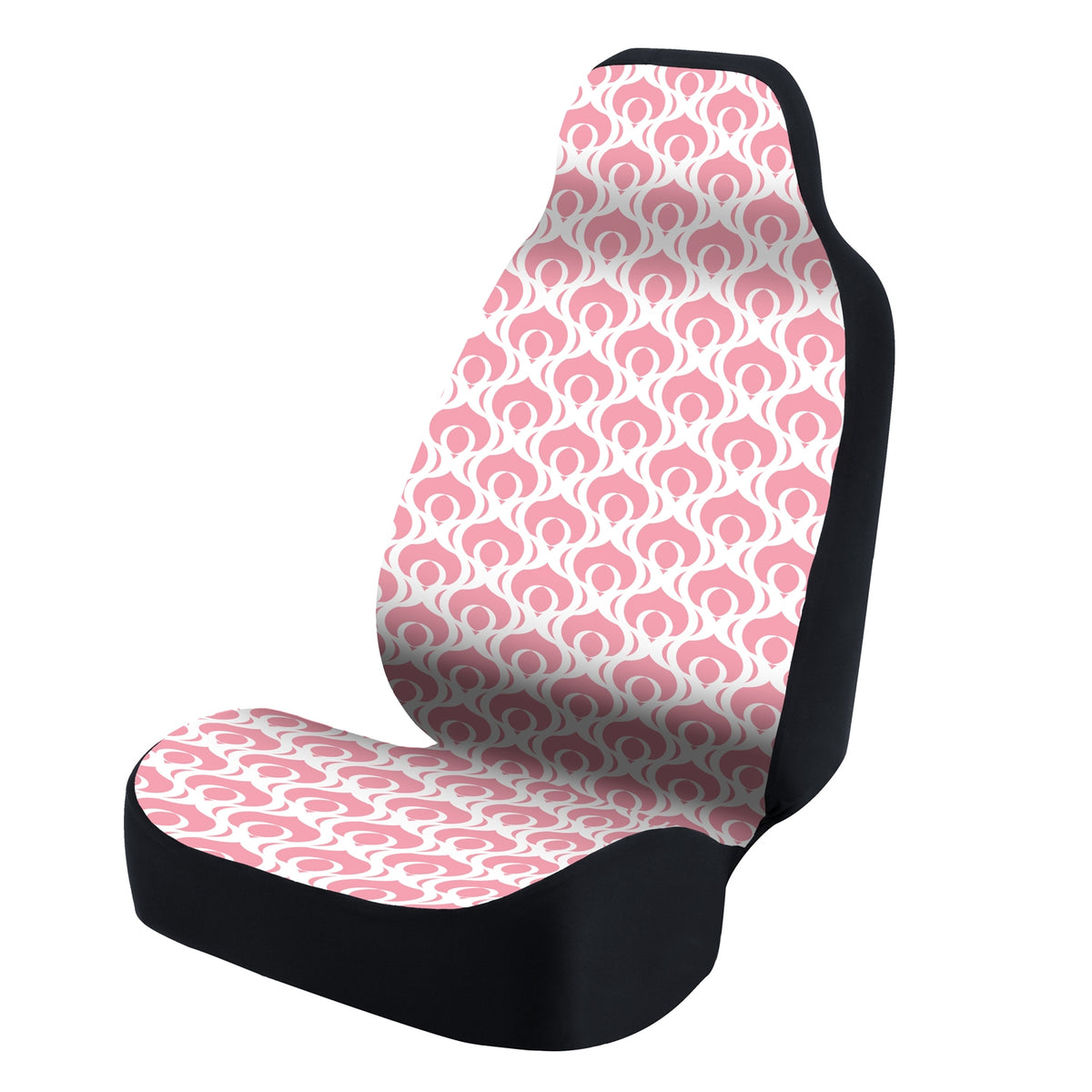 Universal Seat Cover Fashion Print 1pc - Ultimate Suede - Symmetry Garden White over Pink