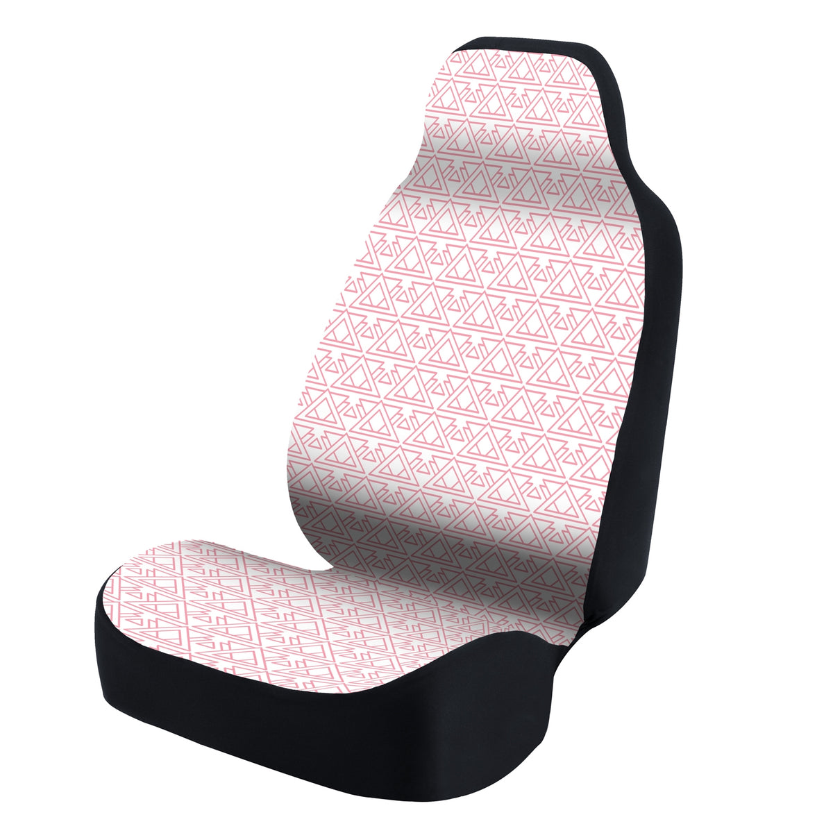 Universal Seat Cover Fashion Print 1pc - Ultimate Suede - Tapestry Pyramids Pink over White