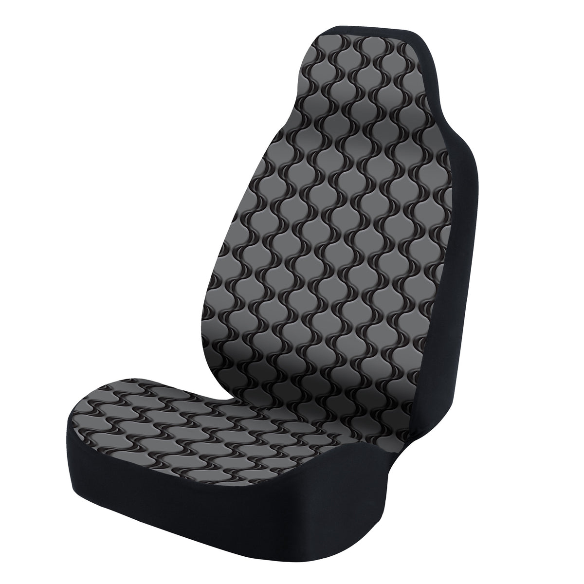 Universal Seat Cover Fashion Print 1pc - Ultimate Suede - Symmetry Sine Metal Dark