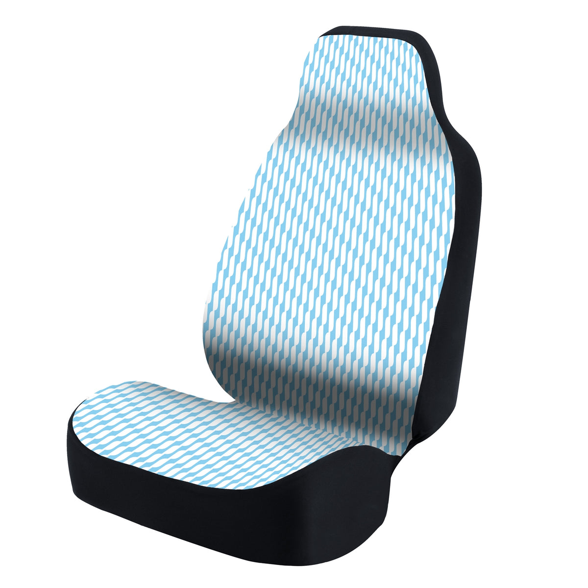Universal Seat Cover Fashion Print 1pc - Weave Twill Sky under White