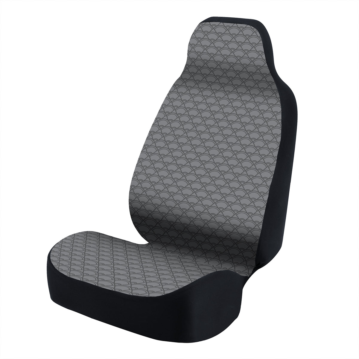 Universal Seat Cover Fashion Print 1pc - Ultimate Suede - Overlapping Shell Gray