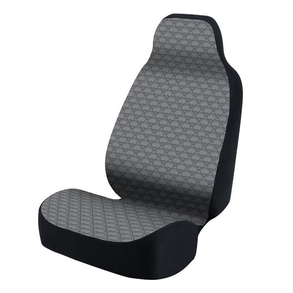 Universal Seat Cover Fashion Print 1pc - Ultimate Suede - Overlapping Shell Gray