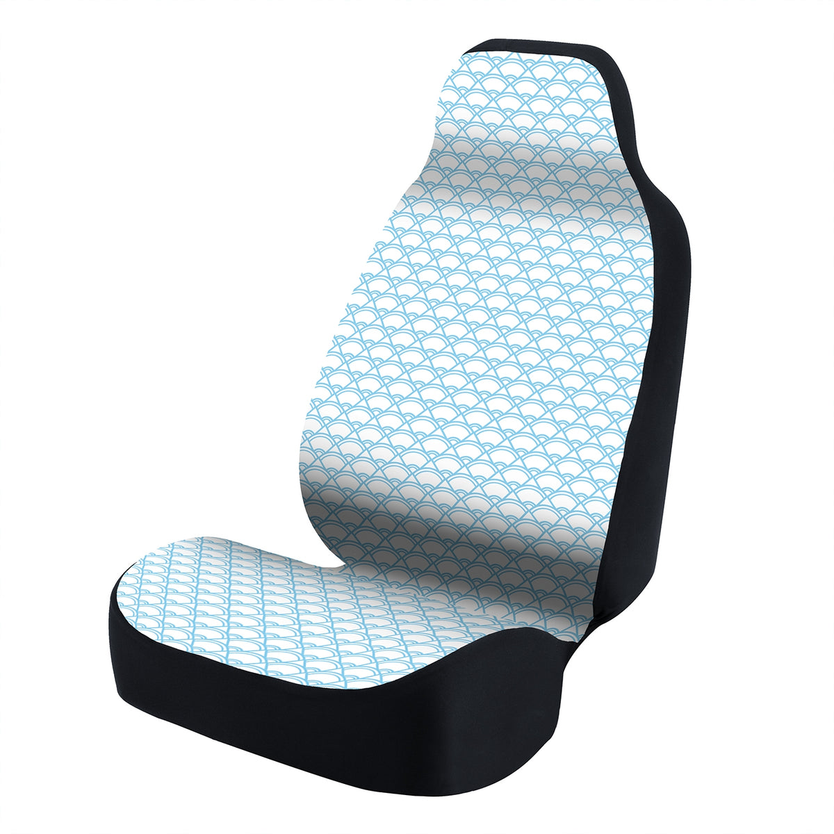 Universal Seat Cover Fashion Print 1pc - Ultimate Suede - Overlapping Shell Sky