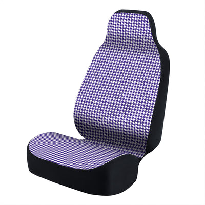 Universal Seat Cover Fashion Print 1pc - Ultimate Suede - Interlocking Houndstooth White and Purple