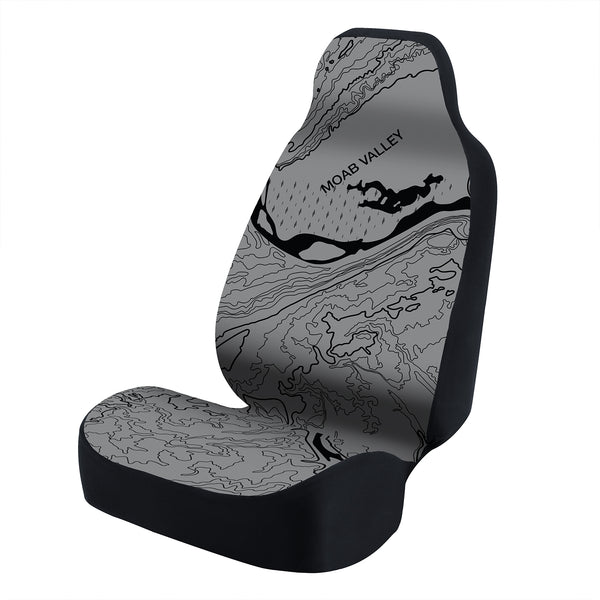 Universal Seat Cover Fashion Print 1pc - Ultimate Suede - Graphic Topographic Gray