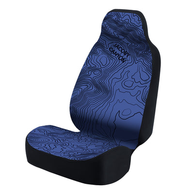Universal Seat Cover Fashion Print 1pc - Ultimate Suede - Graphic Jacoby Canyon Blue