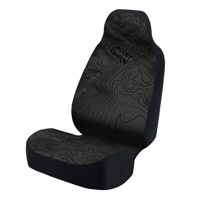 Universal Seat Cover Fashion Print 1pc - Ultimate Suede - Graphic Jacoby Canyon Charcoal