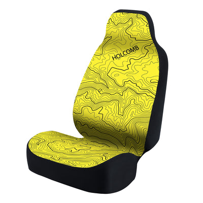 Universal Seat Cover Fashion Print 1pc - Ultimate Suede - Graphic Holcomb Yellow