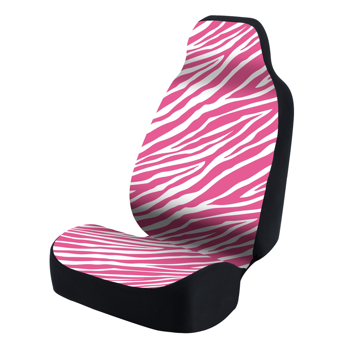 Universal Seat Cover Fashion Print 1pc - Ultimate Suede - Animal Zebra Pink White Stripes