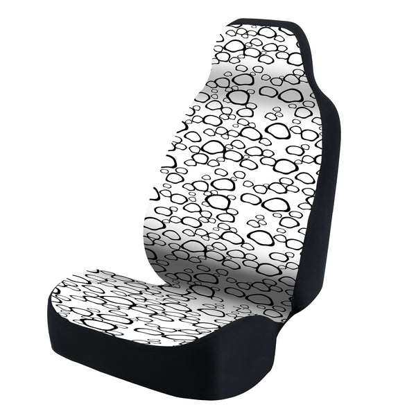 Universal Seat Cover Fashion Print 1pc - Ultimate Suede - Organic Riverbed Black over White