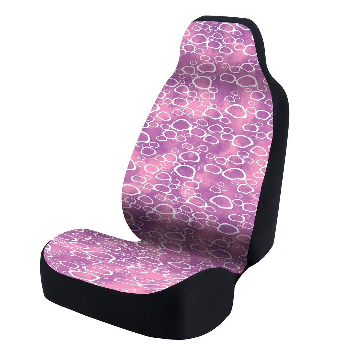 Universal Seat Cover Fashion Print 1pc - Ultimate Suede - Organic Riverbed Purple Watercolor under White