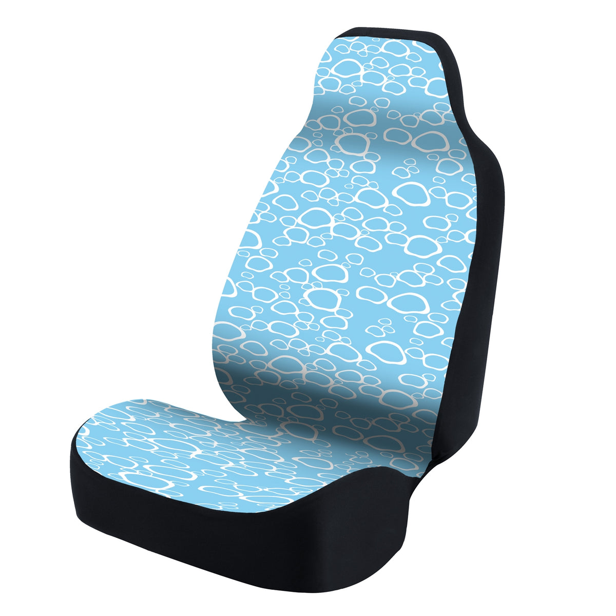 Universal Seat Cover Fashion Print 1pc - Ultimate Suede - Organic Riverbed Sky under White