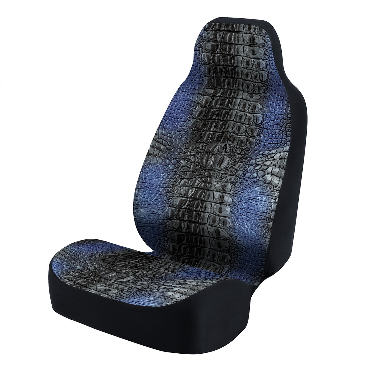 Universal Seat Cover Fashion Print 1pc - Ultimate Suede - Animal Print Alligator Bluebelly