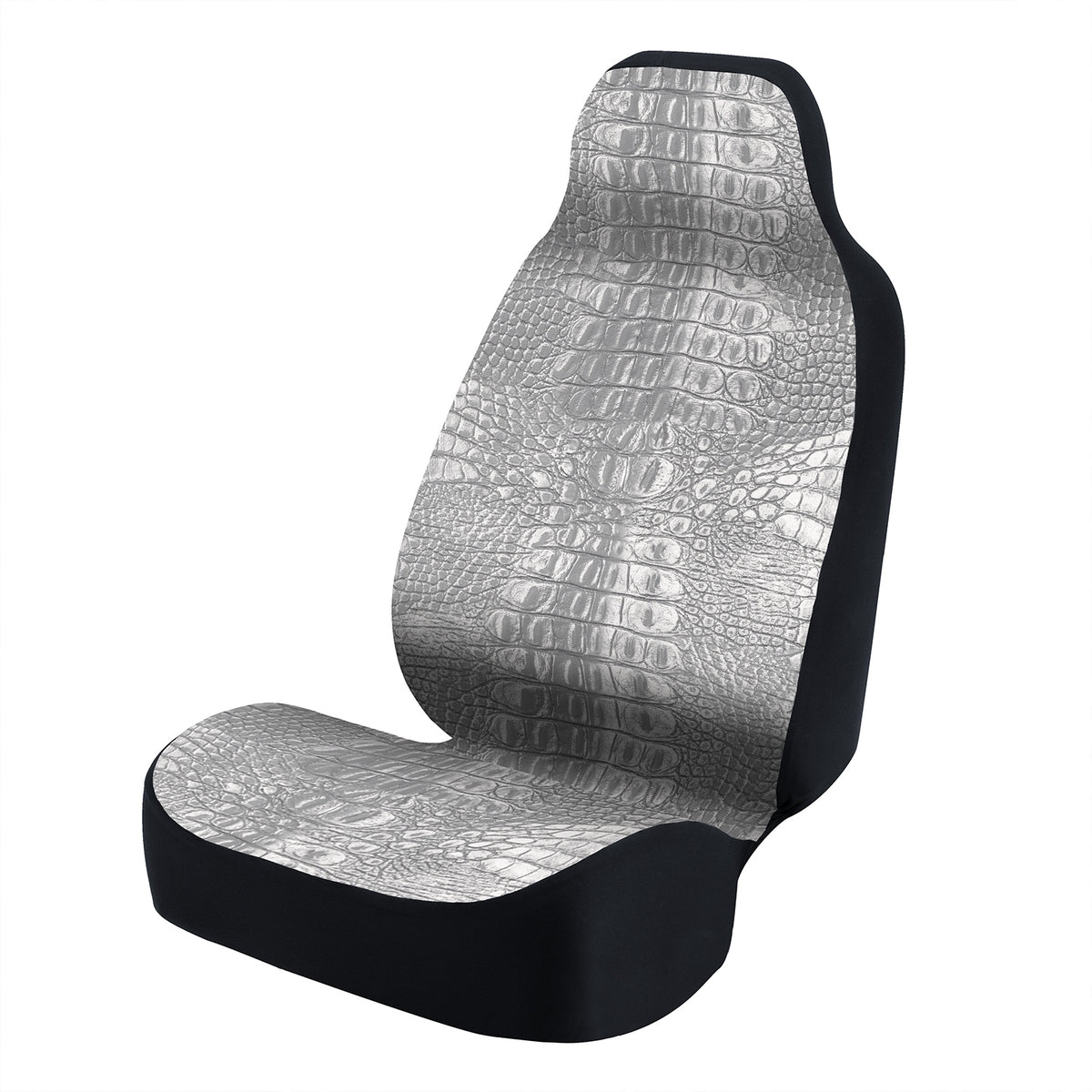 Universal Seat Cover Fashion Print 1pc - Ultimate Suede - Animal Print Alligator Pearl
