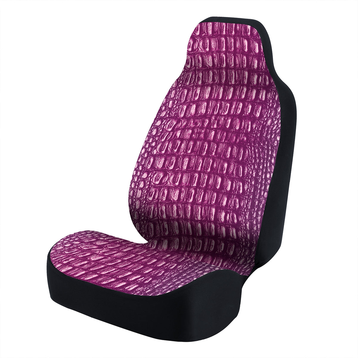 Universal Seat Cover Fashion Print 1pc - Ultimate Suede - Animal Print Alligator Uniform Amethyst