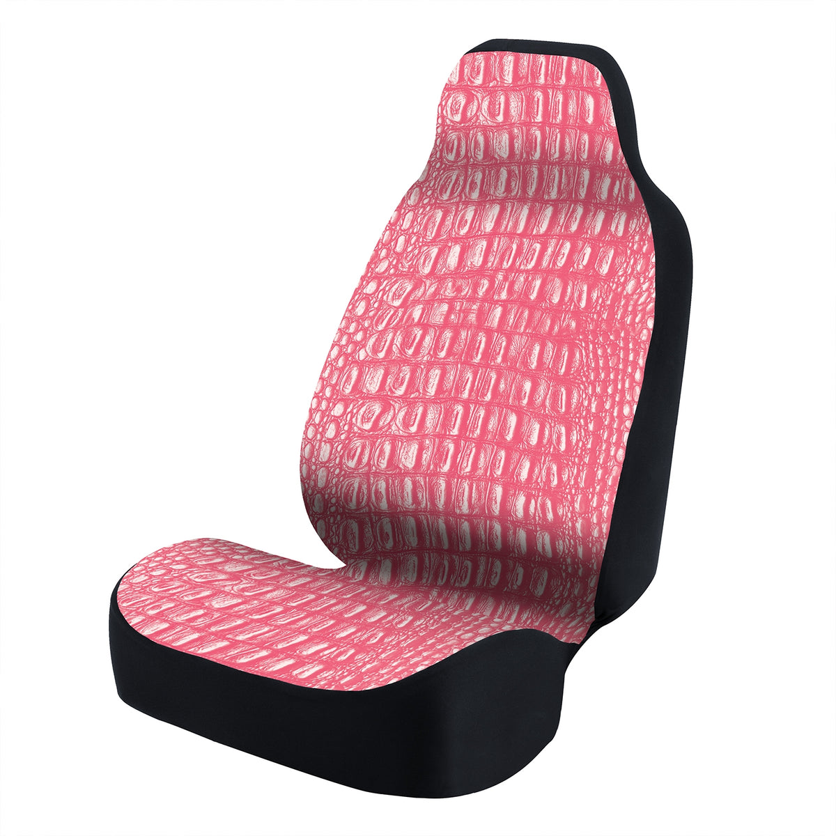 Universal Seat Cover Fashion Print 1pc - Ultimate Suede - Animal Print Alligator Uniform Rose