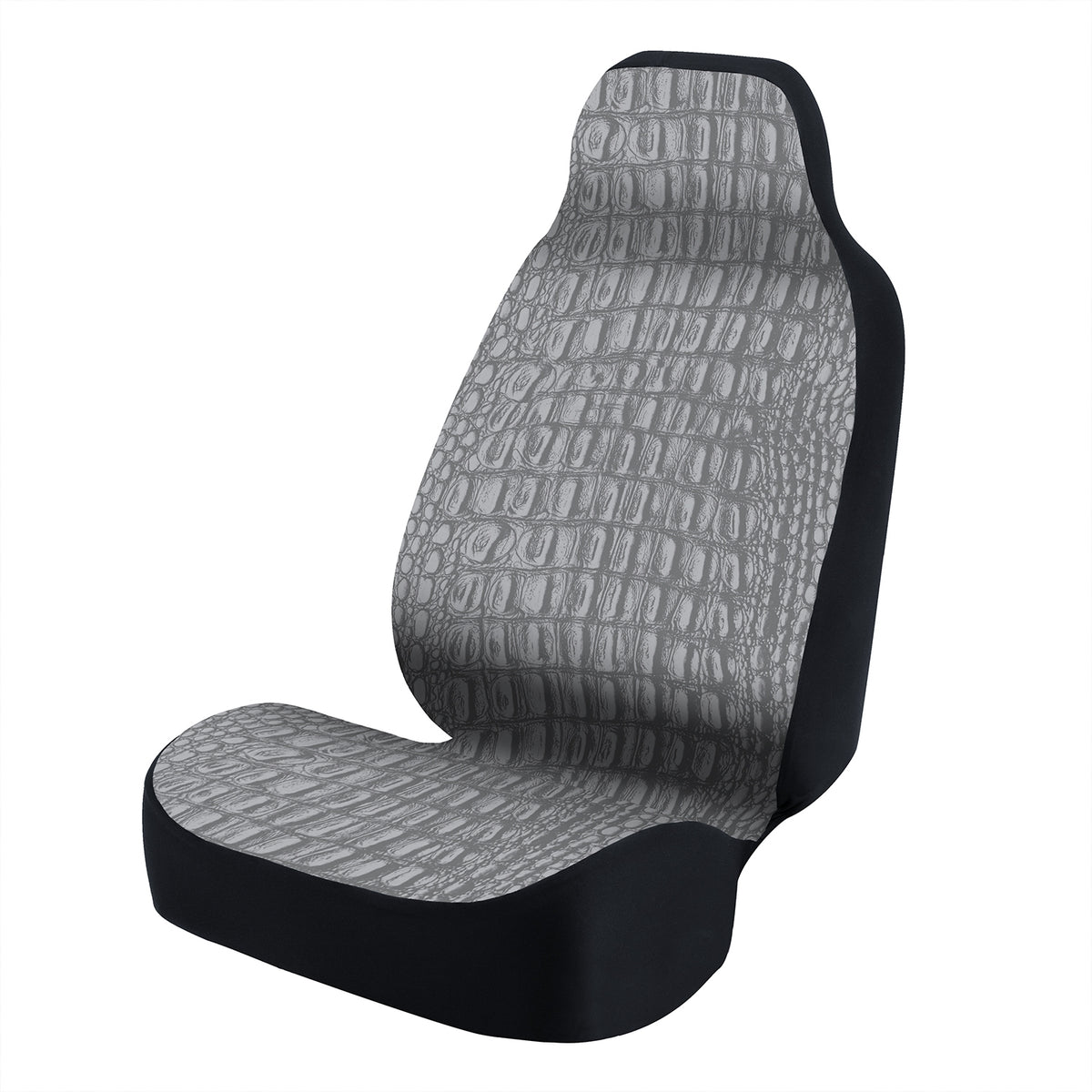 Universal Seat Cover Fashion Print 1pc - Ultimate Suede - Animal Print Alligator Uniform Stone