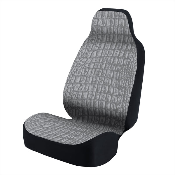 Universal Seat Cover Fashion Print 1pc - Ultimate Suede - Animal Print Alligator Uniform Stone