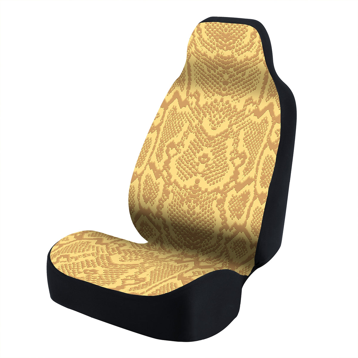 Universal Seat Cover Fashion Print 1pc - Ultimate Suede - Animal Print Snake Vector Gold