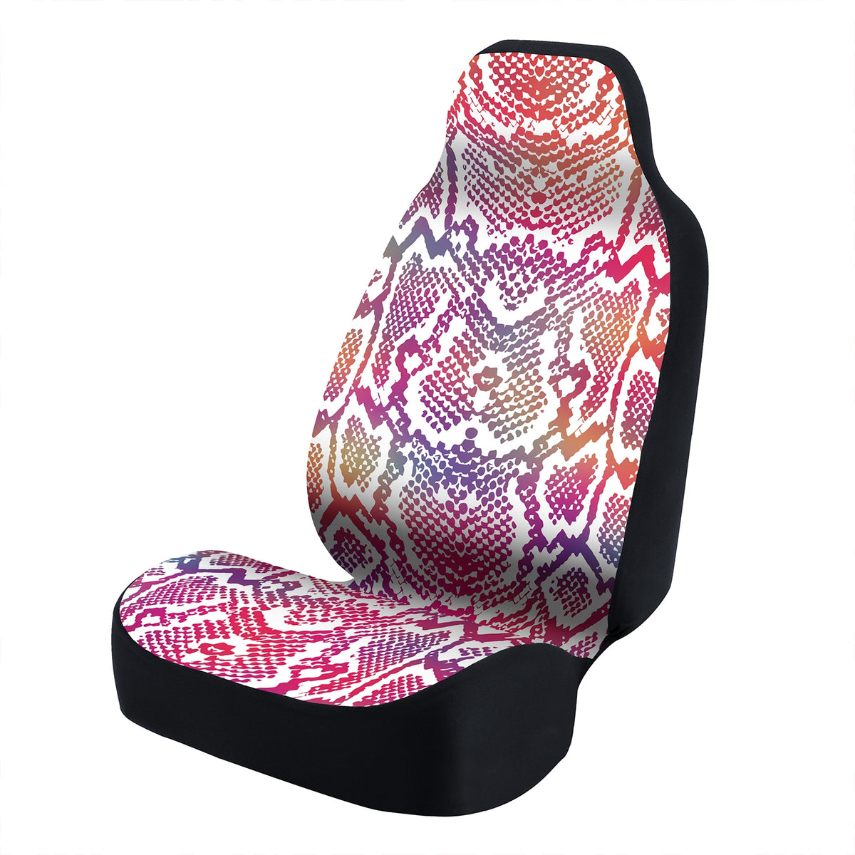 Universal Seat Cover Fashion Print 1pc - Ultimate Suede - Animal Print Snake Vector Rainbow