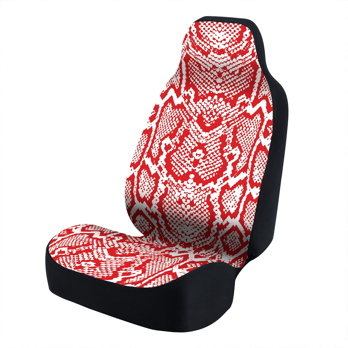 Universal Seat Cover Fashion Print 1pc - Ultimate Suede - Animal Print Snake Vector Red