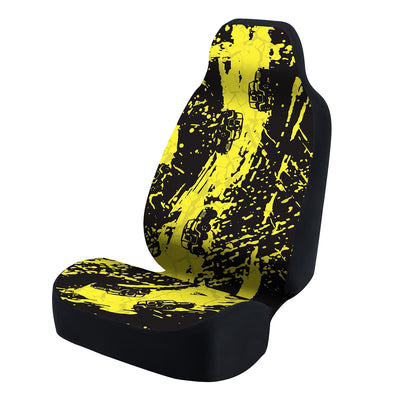 Universal Seat Cover Fashion Print 1pc - Ultimate Suede - Graphic Off Road Yellow